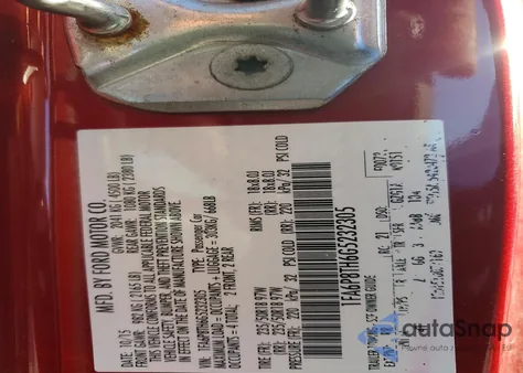 2016 Ford Mustang z USA, uszkodzony, nr VIN 1FA6P8TH6G5232305